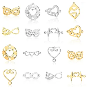 Charms 5pcs/lot Love Infinity Symbol DIY Wholesale 316 Stainless Steel Heart Cardiogram Jewelry Pendant Mom Connectors Charm