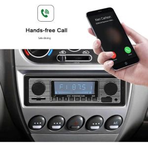 Reprodutor de rádio do carro sem fio bluetoothcompatível retro mp3 player multimídia aux usb fm player estéreo áudio com controle remoto