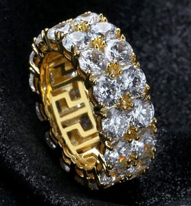 Amazon wish sells new hiphop mens rings from Europe and America with double rows of microinlaid zircon rings and9102629