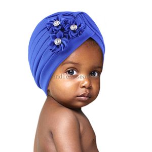 かわいい花の柔らかい赤ちゃんの帽子ダイヤモンド女の子男の子ターバン帽子新生幼児帽子編みビーニー幼児ヘッドラップキッズヘッドウェア