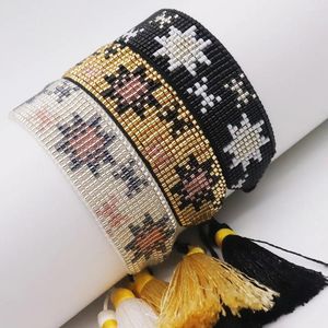 Strand Handwoven Snowflake Miyuki Bracelet Fashionable Beaded Tassel For Women