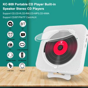 Игрок KC909 Портативный CD -игрок встроенный динамик Стереоплееры с двойными 3,5 -мм наушниками Джек Музык с дистанционным управлением C D