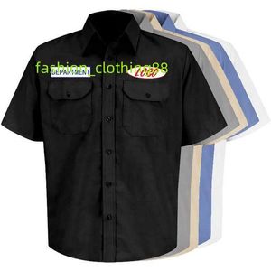 Atacado personalizar camisa de trabalho de manga curta uniforme de construção industrial com botão grande para homens