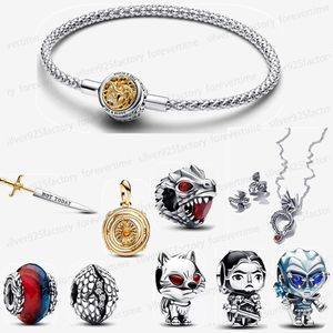 Nuovi braccialetti di design di alta qualità per donna collana d'argento fai-da-te Fit Orecchini Pandoras Games of Thrones Bracciale Gioielli Regalo con scatola