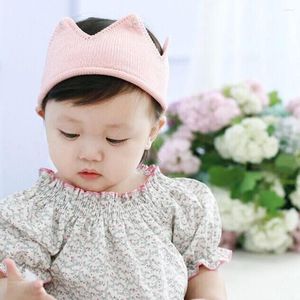 Saç Aksesuarları Bebek Taç Doğdu Pograph Props Örgü Düz Renkli Beanie Head Band Yumuşak Bebek Grub Girl Boy Toddler Doğum Günü Hediyesi 2024