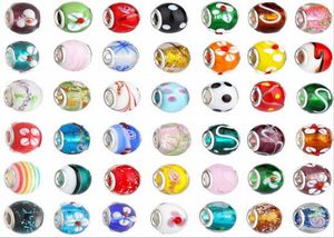 2015 Nowe szklane koraliki Charms Pretty European Murano Glass Biagi Big Big Hole Rroll Kulki pasujące do uroku bransoletneclace mix col5394024