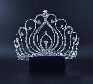 Duże pełne ładne korony konkursu konkursowego Korona Auatrian Rhinestone Crystal Hair Akcesoria na imprezę 024328427411