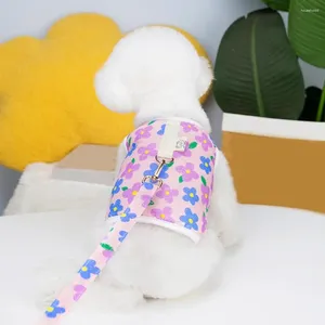Abbigliamento per cani Comodi vestiti per animali domestici Vesti anti-morso Comoda imbracatura con motivo floreale