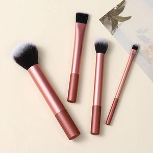 Pincéis de maquiagem 4 Pçs/set Cabo Curto Escova Profissional Blush Fundação Destaque Sombra de Olho Ferramenta de Beleza Maquiagem