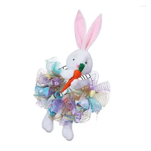 Decorative Flowers Pink/Blue Easter Flower Hoop Charm Delightful Beautifully Crafted Door Ornament