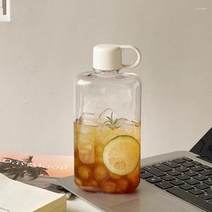 Vattenflaskor mini transparent flaska bpa gratis platt klar bärbar paddrycker vattenkokare anteckningsbok mjölksaft säkerhet tritan kopp gåva