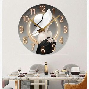 Wall Clocks 12 Inch Modern Dial Clock For Kids Living Room Kitchen Decoration Home Large Stylish Silent Glass Decor Furniture