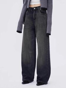 Jeans femininos reddachic vintage lavagem bigodes baggy para mulheres angustiado cintura alta perna larga calças casuais namorado calças y2k roupas