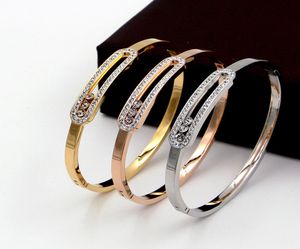 La moda più venduta Bracciale scorrevole con tre diamanti in stile squisito e semplice Bracciale scorrevole da donna con tre diamanti in oro 18 carati6297290