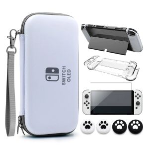 Sacos switch oled armazenamento carry case kit casca dura dockable console capa bolsa protetor de tela para nintendo switch oled filme vidro