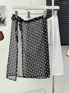 Spódnice w stylu Koreańska perspektywa Kwiatowa spódnica Kobiety wiosna lato wysokie bandaż warstwowy moda w pełni dopasowana krótka sukienka