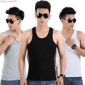 Regatas masculinas à venda algodão masculino sem mangas regata sólida roupa interior masculina colete muscular undershirts o-pescoço roupas de ginástica camisetas whorl tops masculino 4xll2402