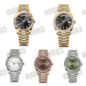 Mens watch daydate diamond 40mm designer watches wome automatic mechanical montre 904l stainless steel wristwatch luminous waterproof sapphire sd051