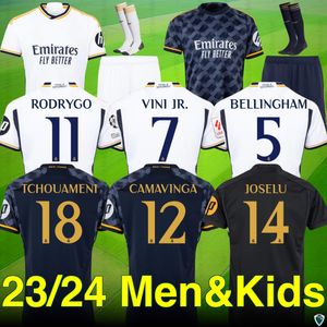 23/24 Bellingham Vini Jr Soccer Jerseys Mbappe Tchouameni 2023 2024 Футбольная рубашка Rela Madrids HP Camavinga Rodrygo Modric Men Kid