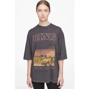 2024 Bing Designer Cotton T Shirt Letter City Sunset Print Loose Women Short Sleeved T-shirt Summer AB Tees Tops Polos 666ccc