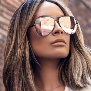 Óculos de sol rosa prata espelho de metal óculos de sol piloto óculos de sol feminino masculino óculos de moda top lunette209y