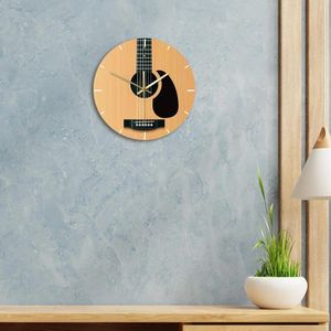 Duvar Saatleri Nordic Gitar Saat Müzik Dekoratif Ev Dekoru Minimalist PP