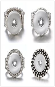 Newest 10pcslot Snap band Ring jewelry fit 18mm Ginger Metal Silver Button Adjustable1713695