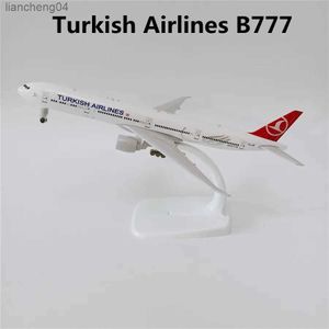 Aircraft Modle 19cm stop metalowe powietrze Turkish Airlines Boeing 777 B777 B-2001 Airways Airplane Model Płaszczyzna Wheels Landing Gears Aircraft