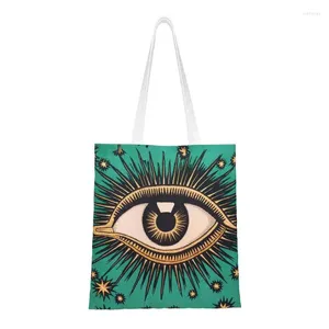 Shopping Bags All Seeing Eye Art Grocery Tote Bag Women Cute Evil Mystic Eyes Canvas Shoulder Shopper Big Capacity Handbags