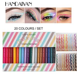 20 pcs Eyeliner Pencil Kit Makeup Colored Eye Liner Cream Pen Easy to Wear Waterproof White Yellow Cosmetic 240220