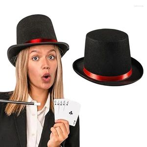 Beralar Vintage Fedora Top Hat Victoria yaşı siyah kısa ağzına kadar batı sihirbaz erkek erkekler için cap