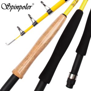 Rods Spinpoler Telescopic Fly Fishing Rod 6'6 Fiber Glass Travel Pole #3 Line Weight Protable Spin/Fly Rods for Trout Canne A Peche