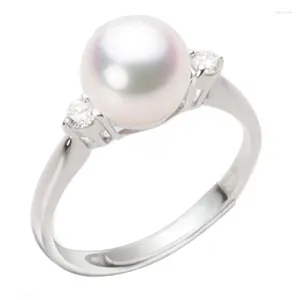 Cluster Rings Silver Pearl Ring Seawater Tahitian Black CAR46