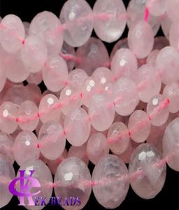 Discount Whole Natural Genuine Rose Quartz PInk Crystal Faceted Round Loose Stone Beads 318mm DIY Necklaces Bracelets 155qu8838391