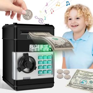 Cofrinho eletrônico criança mini atm banco cofre caixa de dinheiro senha automática caixa de dinheiro moedas caixa de poupança de notas presente de natal 240222