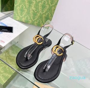 womens sandal luxury popular flat bottom sandal correct pattern with box 35-43