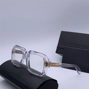 607 Legends Crystal Gold Square -glasögon Glasögon Klar linser Män Designer Solglasögon Eye Wear New With Box2864