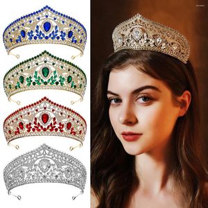 Hårklipp diezi 5 färger Elegant lyxig kristall tiara krona för kvinnor flickor bröllop fest 2024 brudklänning smycken tillbehör