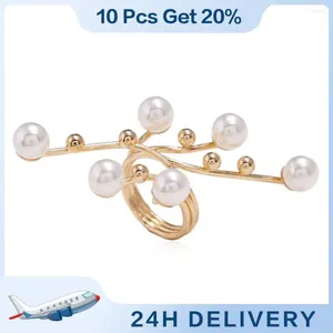 Cluster Rings Womens Jewelry Preferred Material Inlaid Pearls Fashion Creative Ring Pearl Style Unique Metal Wedding