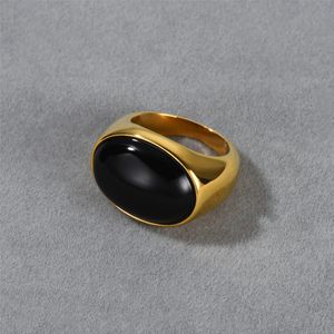 Fashionable and Minimalist OL Black Agate Gemstone Ring for Female Niche Design with A Sense of Luxury/light Luxury 2024 New Trend Retro Ring Is The Best Choice for Gift