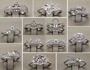 Ringfassungen mit ganzen Perlen, Zirkon, massiv, 925er Silber, Ringfassungen, 16 Stile, Ring für Damen, Montageringe, verstellbar, blanko, DIY J7551207