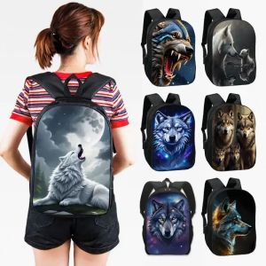 Bolsas uivando lobo lobo mochila Baby Wolves School School Wolf sob o bookbags da lua para adolescentes Backpack de laptop de bolsa