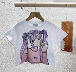 Marca bebê camisetas duplo rabo de cavalo menina padrão criança manga curta tamanho 100-150 cm designer crianças roupas de algodão meninos t 24fev20