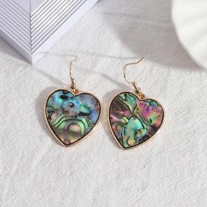 Dangle Earrings E7593 ZWPON Pretty Love Heart Abalone For Women 2024 PU Leather Leopard Jewelry Wholesale Trendy