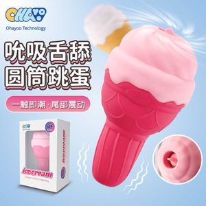 Vibratoren kühle Frauen Seiscremei -Jumping Saugzunge lecken Masturbationsgerät Vibrator Sex Toy Equipment 240224