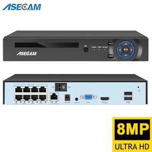 Super 8MP POE NVR Videorecorder Audio IP-Kamera H265 CCTV-System ONVIF Netzwerk Gesichtserkennung P2P Videoüberwachungskamera RTSP 240219