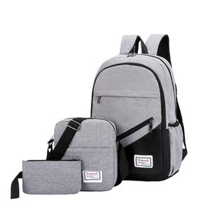 SHUJIN Nuovo set da 3 pezzi Zaino antifurto Uomo Donna Zaino casual Borse da scuola per laptop da viaggio Sac A Dos Homme Zaino289Y