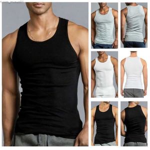 Herrtankstoppar män tank tops undertröja gymträning stränger fitness t-shirt beater undertröja herr ärmlösa gym västar bomull singletsl2402