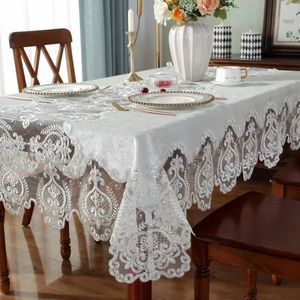 Tkanina stołowa biały złoty aksamitny prostokąt haftowany luksusowy stół okładki stolik obrusowy koronkowy telewizor Dyspser Cover 240220