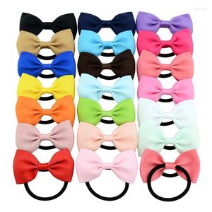 Hårtillbehör Multicolor Ponytail Holder Ribbon Bow Elastic Band för Girls Scrunchies Baby Kids Rubber Rope Tie Headwear